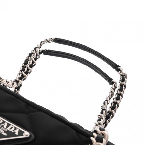 ik 00 0621625 5 Prada Chain Tote Bag Nylon Black