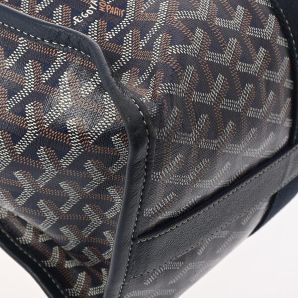 ik 00 0621628 9 Goyard Villette Herringbone Tote Bag Calf Navy Blue