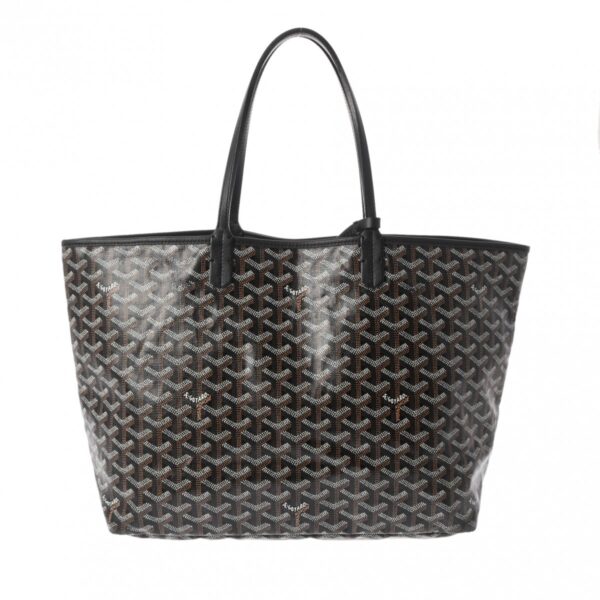 ik 00 0621629 2 Goyard Saint Louis PM Herringbone Tote Bag Calf Black