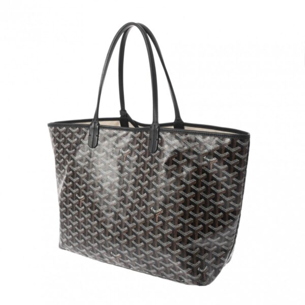 ik 00 0621629 3 Goyard Saint Louis PM Herringbone Tote Bag Calf Black