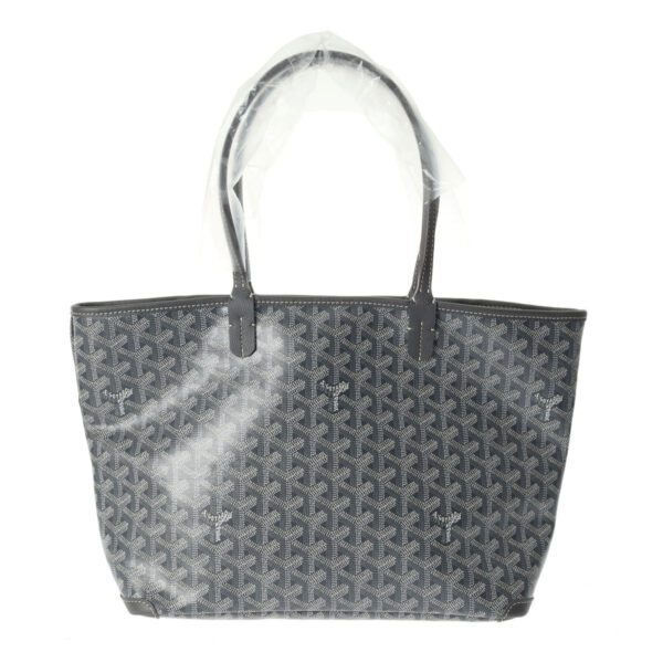 ik 00 0621630 2 Goyard Artois PM Herringbone Tote Bag Calf Gray