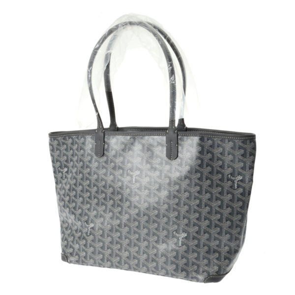 ik 00 0621630 3 Goyard Artois PM Herringbone Tote Bag Calf Gray