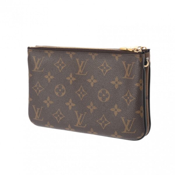 ik 00 0622994 3 Louis Vuitton Pochette Double Zip Shoulder Bag Monogram Giant Reverse Canvas Brown