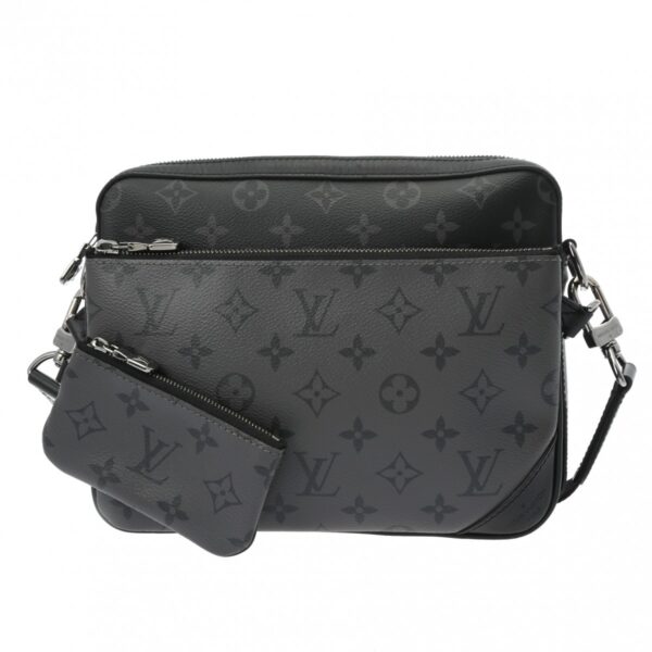 ik 00 0623466 2 Louis Vuitton Trio Messenger Bag Monogram Eclipse Canvas Black