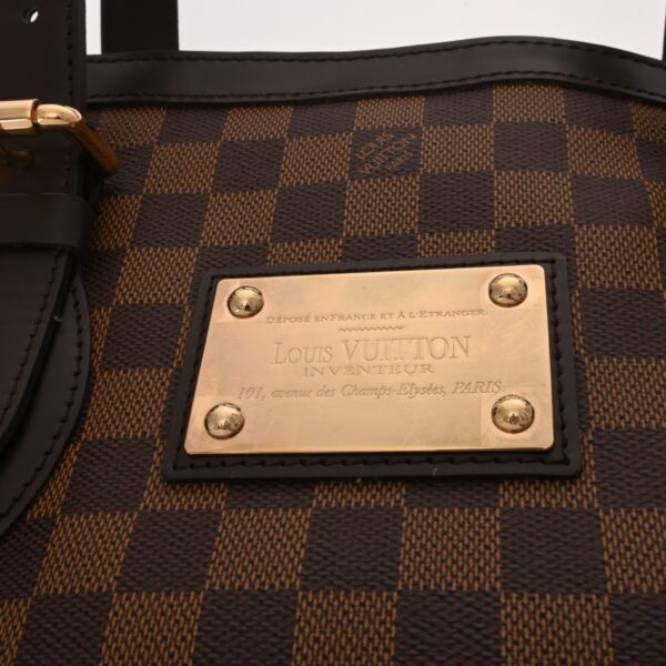 ik 00 0624413 10 Louis Vuitton Hampstead MM Tote Bag Damier Canvas Brown