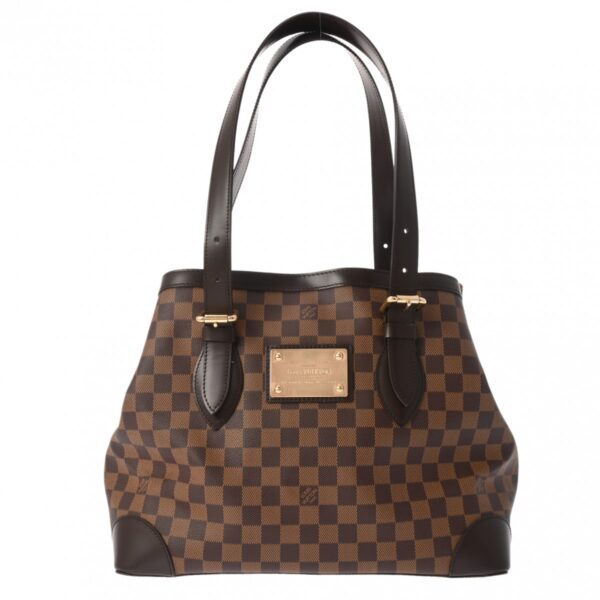 ik 00 0624413 2 Louis Vuitton Hampstead MM Tote Bag Damier Canvas Brown