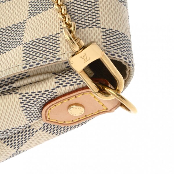 ik 00 0624462 10 Louis Vuitton Favorite MM 2Way Bag Damier Azur White