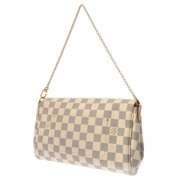 ik 00 0624462 3 Louis Vuitton Favorite MM 2Way Bag Damier Azur White