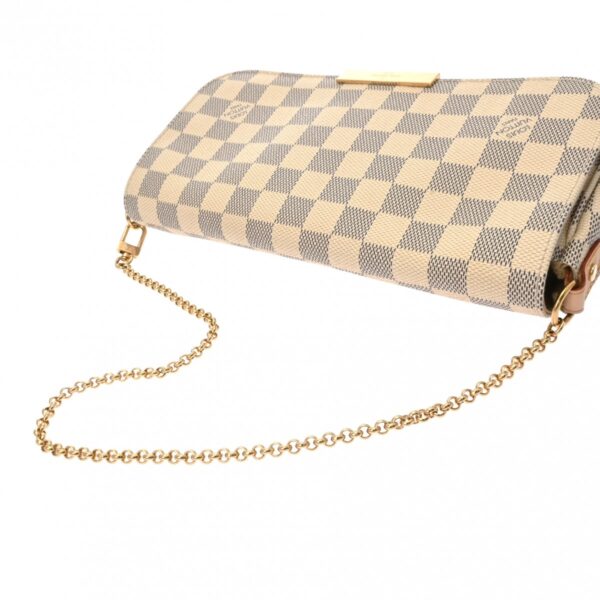 ik 00 0624462 4 Louis Vuitton Favorite MM 2Way Bag Damier Azur White