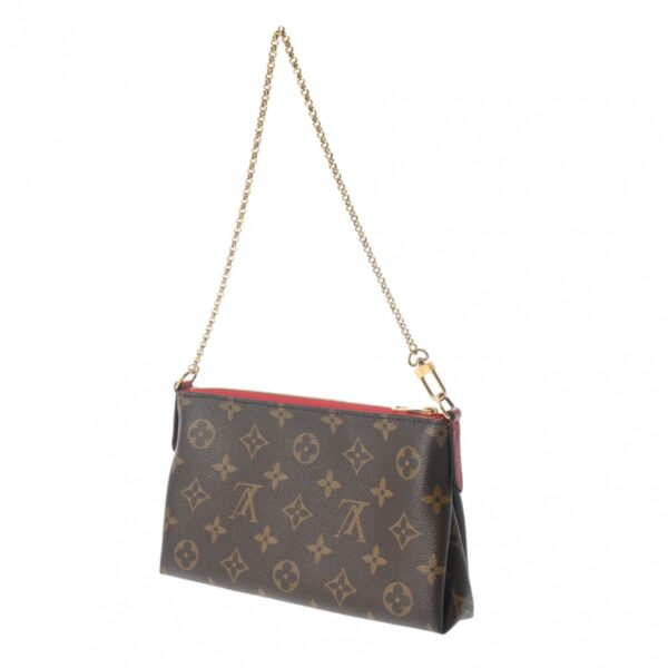 ik 00 0624672 3 Louis Vuitton Pallas Clutch Shoulder Bag Canvas Brown Sleaze