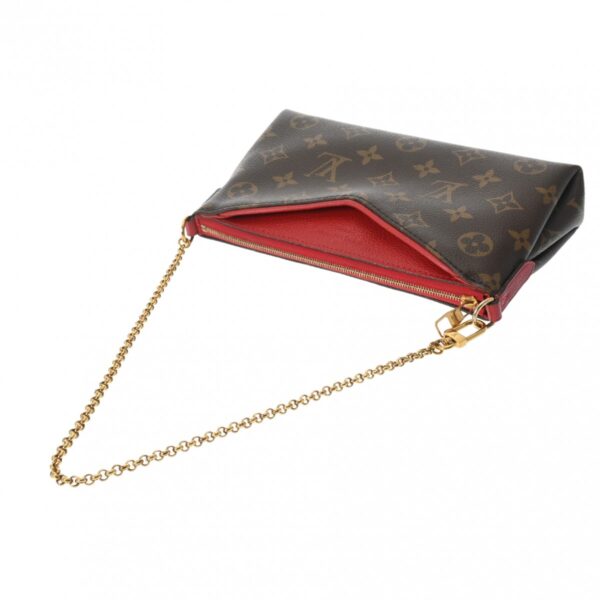 ik 00 0624672 4 Louis Vuitton Pallas Clutch Shoulder Bag Canvas Brown Sleaze