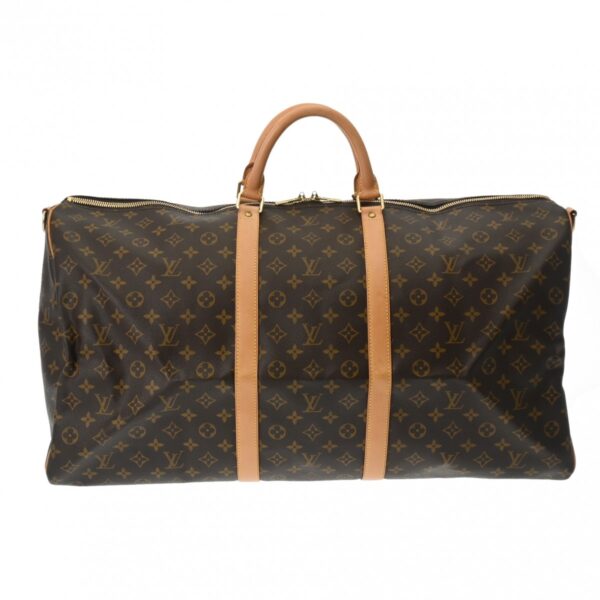 ik 00 0624686 2 Louis Vuitton Keepall Bandouliere 60 2Way Bag Monogram Canvas Brown