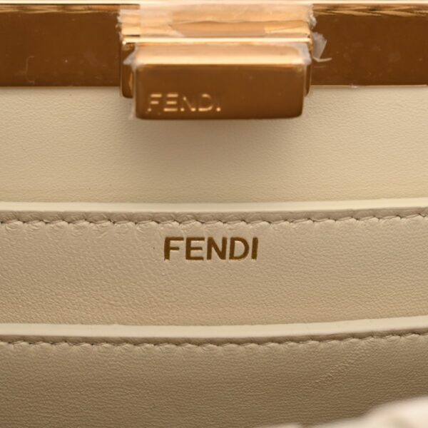 ik 00 0624998 14 Fendi Peekaboo ISeeU Small Braided Handbag Calf Leather White