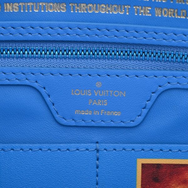 ik 00 0625297 14 Louis Vuitton Neverfull MM Masters Collection Tote Bag Leather RUBENS Blue