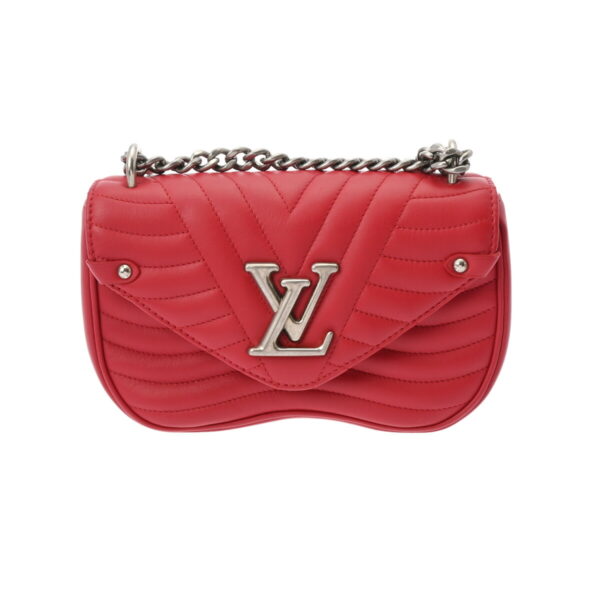 ik 00 0625308 2 Louis Vuitton Wave Chain Bag MM 2Way Bag Calf Leather Red