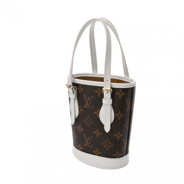 ik 00 0625319 3 Louis Vuitton Nano Bucket 2Way Bag Monogram Canvas White