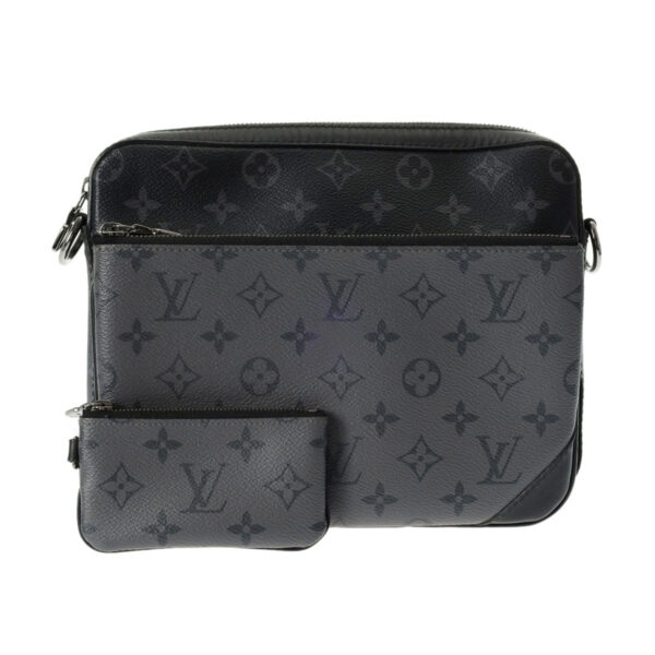 ik 00 0625350 2 Louis Vuitton Trio Messenger Bag Monogram Eclipse Canvas Black