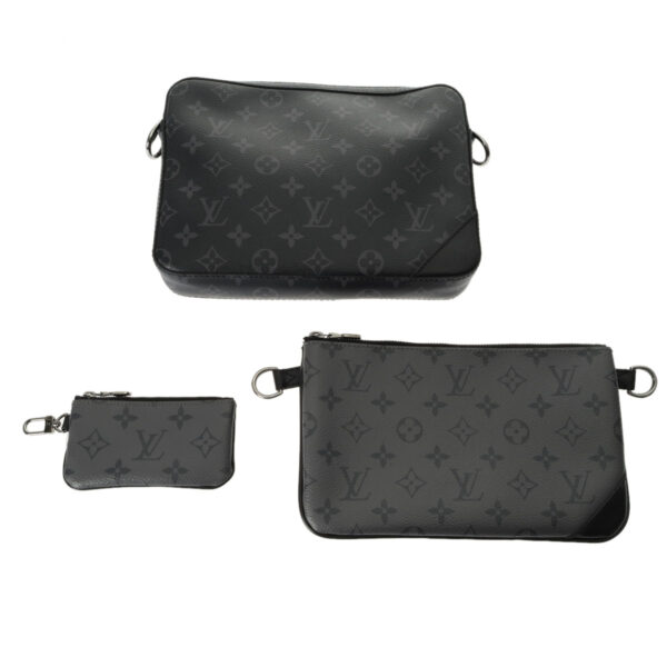 ik 00 0625350 8 Louis Vuitton Trio Messenger Bag Monogram Eclipse Canvas Black