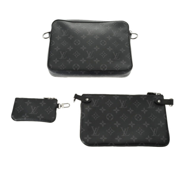 ik 00 0625350 9 Louis Vuitton Trio Messenger Bag Monogram Eclipse Canvas Black