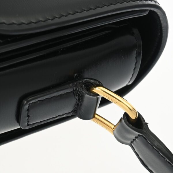 ik 00 0626267 11 Celine Classic Triomphe Shoulder Bag Shiny Calfskin Black