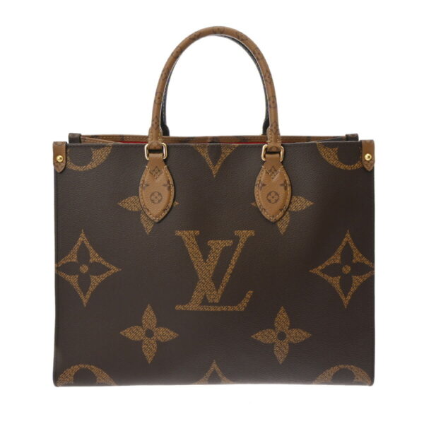 ik 00 0626424 2 Louis Vuitton On the Go MM 2Way Tote Bag Monogram Giant Reverse Canvas Brown