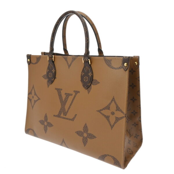 ik 00 0626424 3 Louis Vuitton On the Go MM 2Way Tote Bag Monogram Giant Reverse Canvas Brown