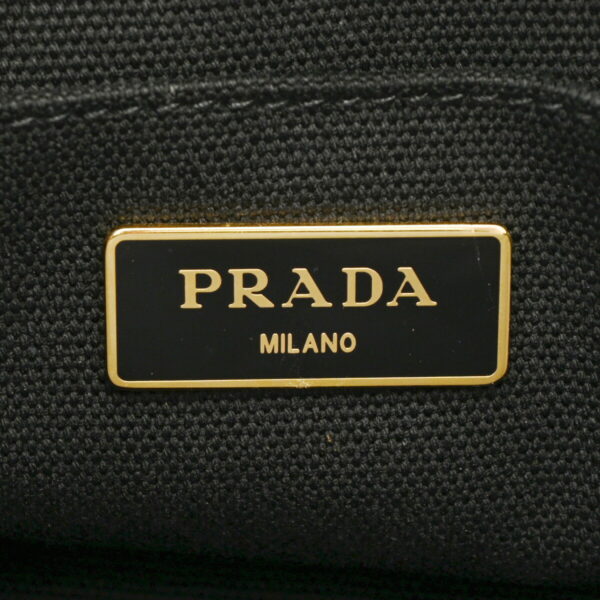 ik 00 0627076 15 Prada Canapa Tote 2Way Handbag Canvas Black