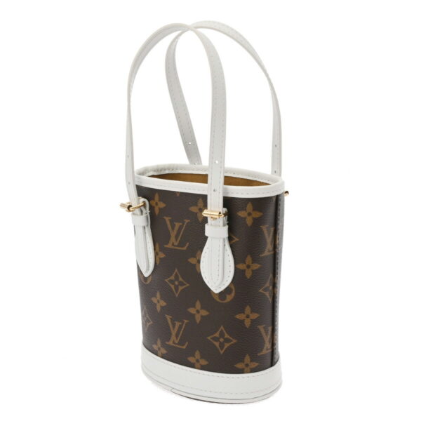 ik 00 0627204 3 Louis Vuitton Nano Bucket 2Way Bag Monogram Canvas White Brown