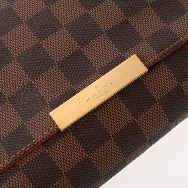 ik 00 0627205 8 Louis Vuitton Shoulder Bag Damier Canvas Leather Ebene