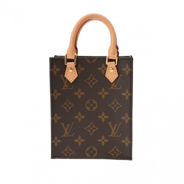 ik 00 0627737 2 Louis Vuitton Petite Sac Plat 2Way Handbag Monogram Canvas Brown