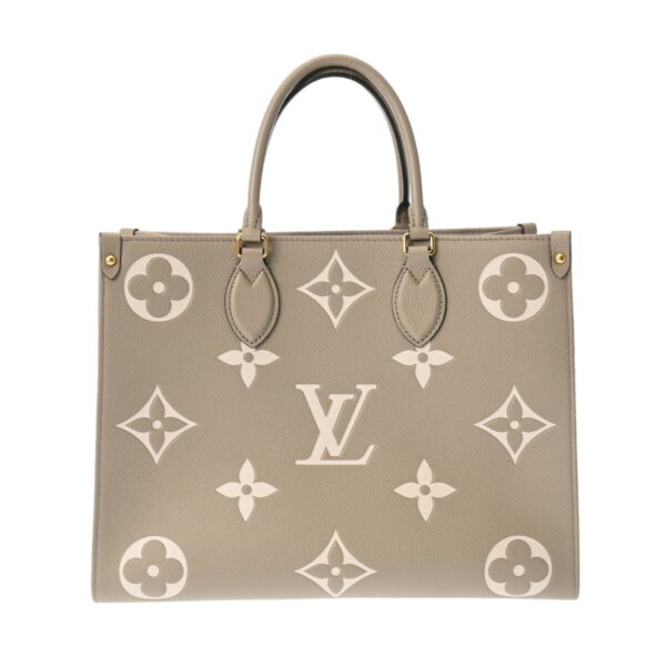 ik 00 0629490 2 Louis Vuitton On the Go MM Empreinte Bicolor Leather Tourtrail Creme