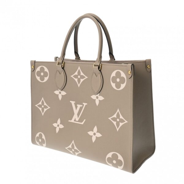 ik 00 0629490 3 Louis Vuitton On the Go MM Empreinte Bicolor Leather Tourtrail Creme