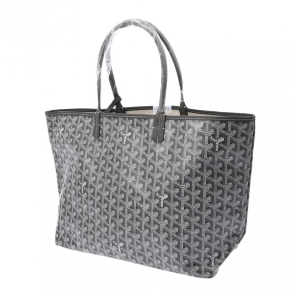 ik 00 0629551 3 Goyard Saint Louis PM Herringbone Tote Bag Calf Gray