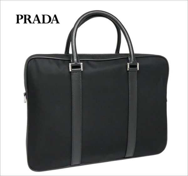 imgrc0070946977 Prada Briefcase Nylon Saffiano Black