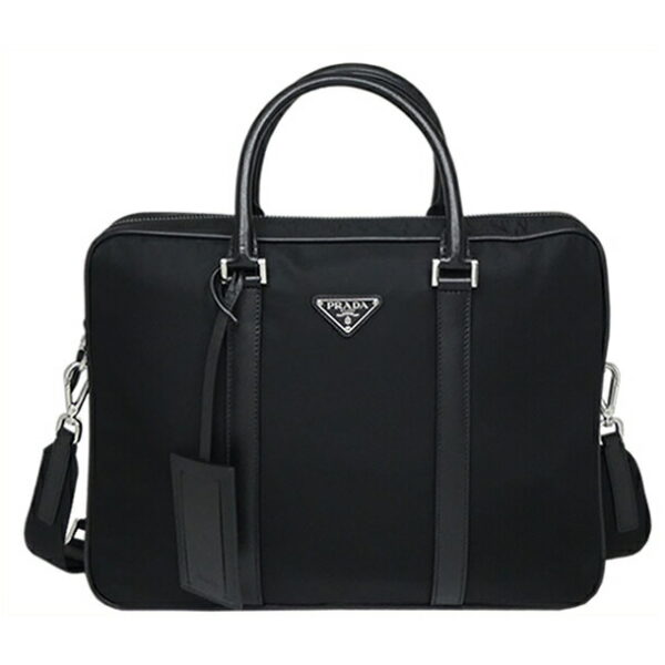 imgrc0074984673 Prada Briefcase Nylon Saffiano Black