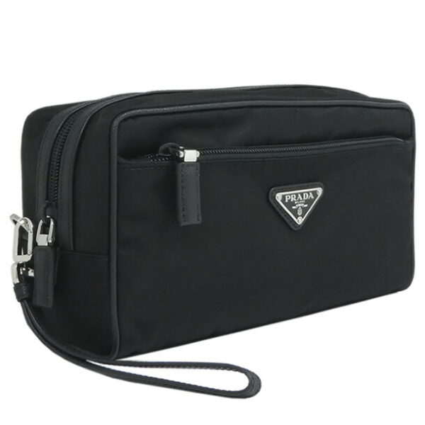 imgrc0075282042 Prada Pouch Nylon Saffiano Black