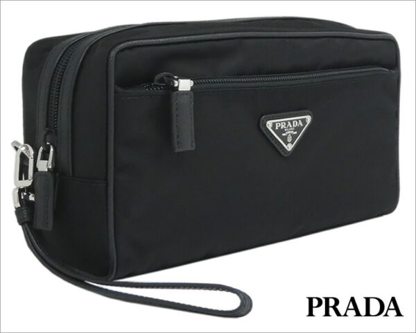 imgrc0075282043 Prada Pouch Nylon Saffiano Black