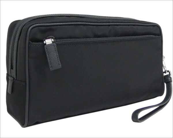 imgrc0075282045 Prada Pouch Nylon Saffiano Black