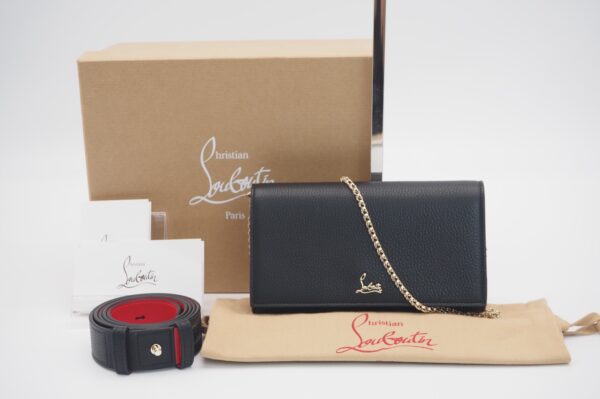 imgrc0078986292 Christian Louboutin Chain Shoulder Belt Bag Leather Black Red