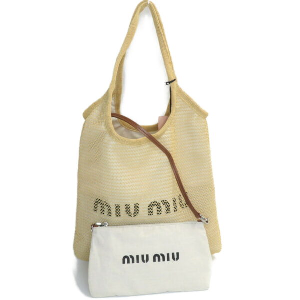 imgrc0079406459 Miu Miu Raffia Logo Tote Bag Beige