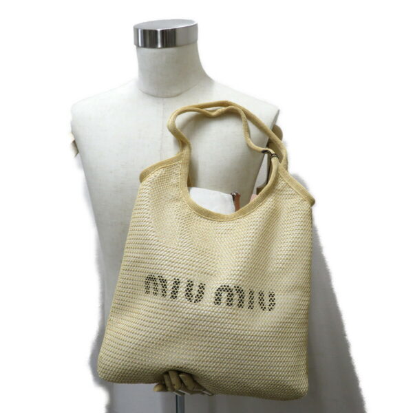 imgrc0079406460 Miu Miu Raffia Logo Tote Bag Beige