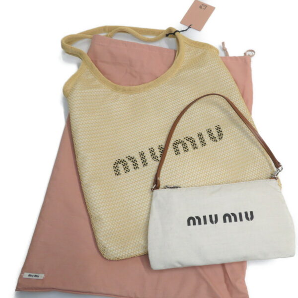 imgrc0079406461 Miu Miu Raffia Logo Tote Bag Beige