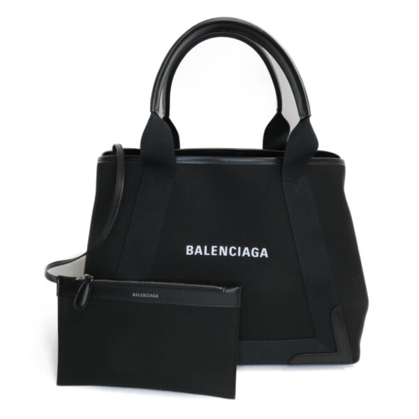 imgrc0079406521 Balenciaga Navy Cabas Small Tote Bag Noir