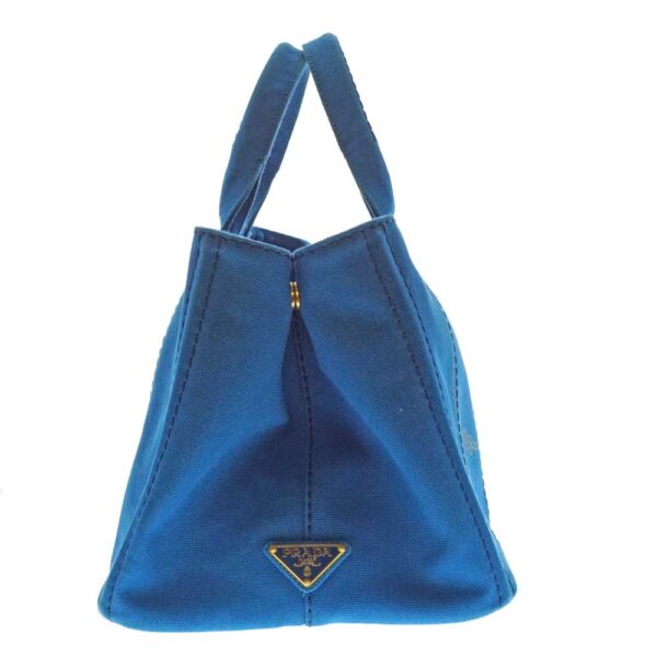 imgrc0080469375 Prada Kanapa Tote Bag Handbag Canvas Turquoise Blue