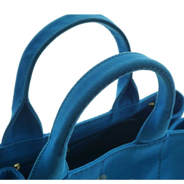 imgrc0080469383 Prada Kanapa Tote Bag Handbag Canvas Turquoise Blue