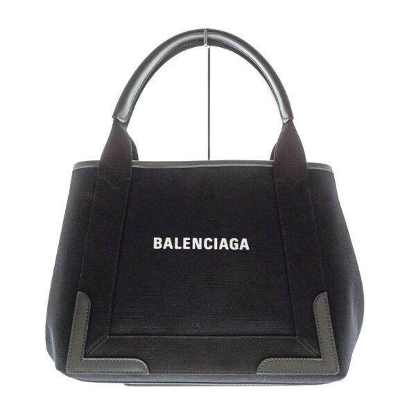 imgrc0081467061 Balenciaga Blue Hippo S Tote Bag Canvas Leather Black