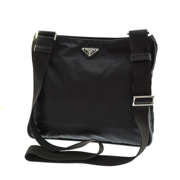 imgrc0082372398 Prada Shoulder Bag Nylon Black Crossbody