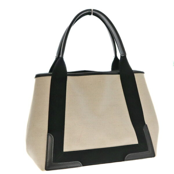 imgrc0082654145 Balenciaga Blue Hippo S Tote Bag Canvas Leather Natural White Black