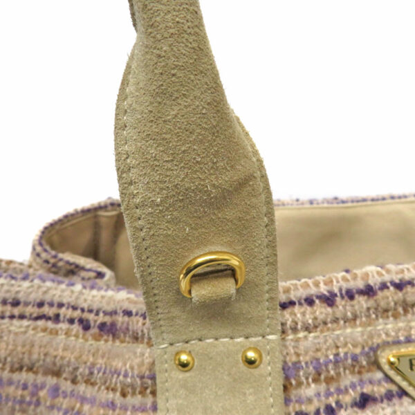 imgrc0082792744 Prada Tote Bag Tweed Suede Beige