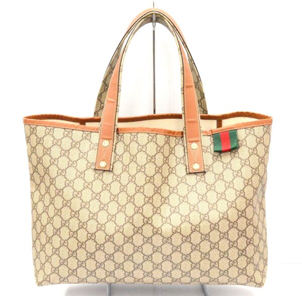 imgrc0083751938 Gucci GG Supreme Sherry Line Tote Bag Beige